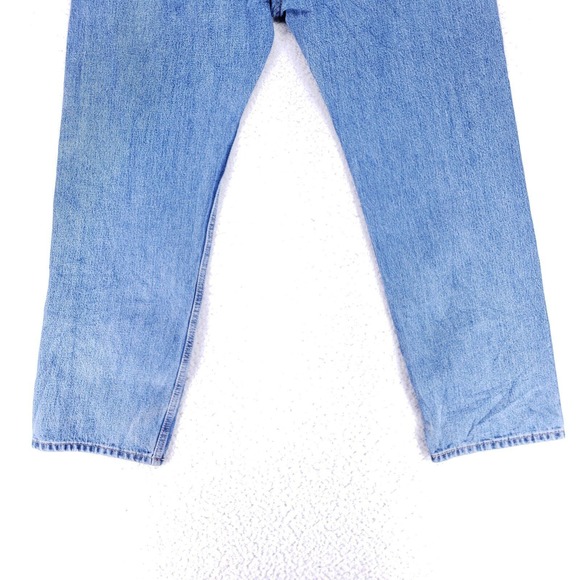 Levis 505 Jeans Denim Cotton Men SZ 38x32 Blue Straight Stretch VTG Mid Rise 90s - Picture 7 of 12